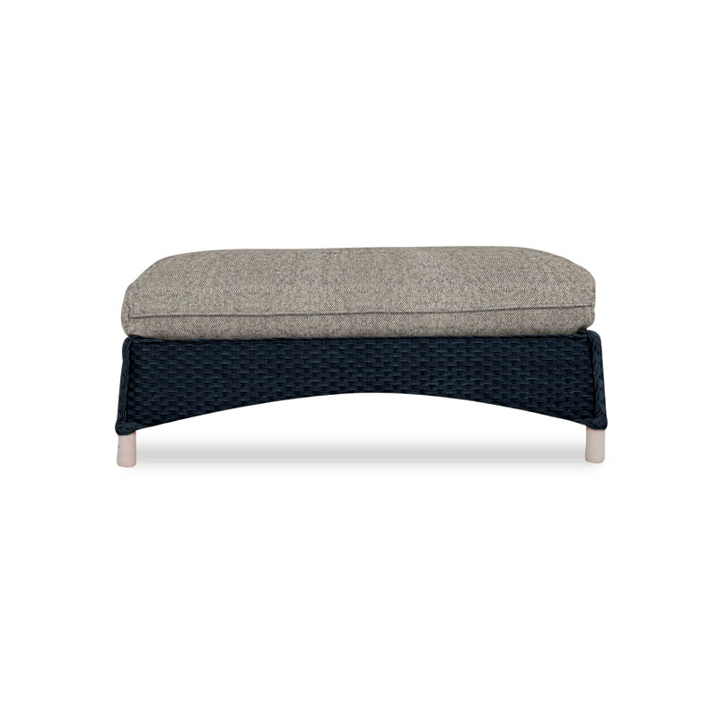 Mandalay Outdoor Ottoman, Remy Pebble, Ebony