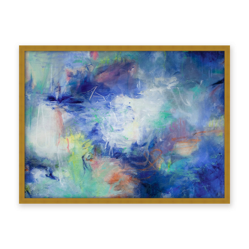 Remaining Neutral Print by Patricia Schwimmer, 30" H x 40" W x 1.125" D, Framed Print, Gold