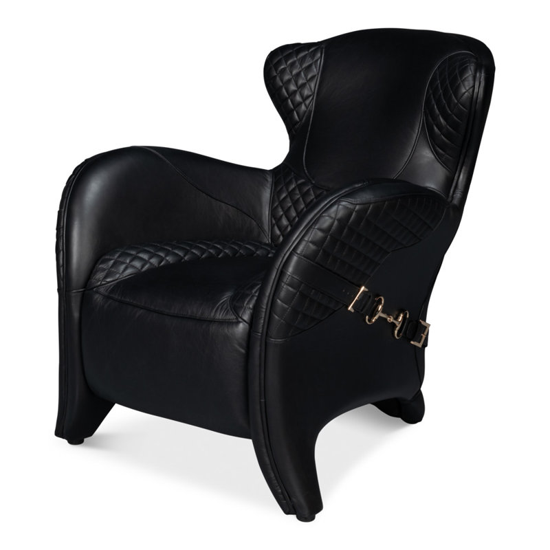 Hera Armchair, Black Genuine Leather