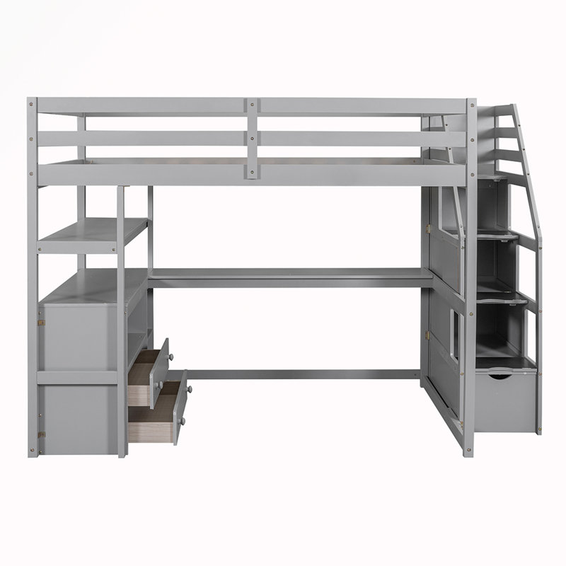Hayzlie Kids Full Bunk Bed, Gray