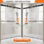 Porte de douche coulissante l 72 po x H 76 po, verre trempé de 3/8 po (10 mm), rail en acier inoxydable, glissement lisse avec tampon, plage réglable de 4 po, installation à gauche / droite-119703065