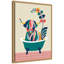 «MCM Cow in Bathaign» par Rachel Lee, 3 oiseaux, reproduction d'art sur toile encadrée-1022387184