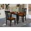 L'ensemble de table de salle à manger 3 pièces pour petits espaces comprend une table de salle à manger rectangulaire avec Dropleaf et 2 chaises en bois, noir et cerise-106903360-109973472-106903362