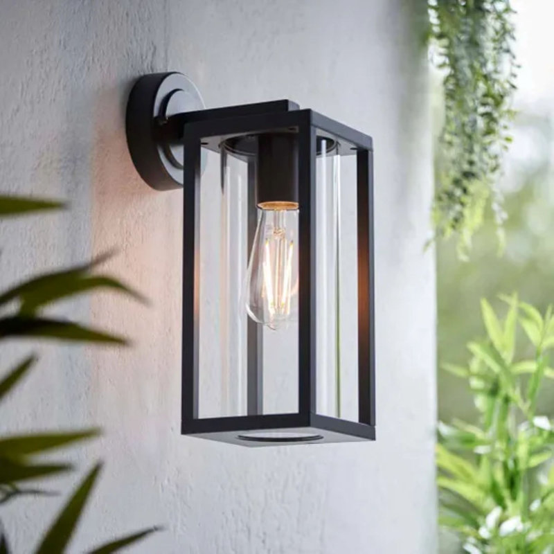 Matte Black Plug-in Outdoor Sconce