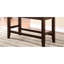 Banc à hauteur de comptoir de style transitionnel avec siège rembourré en similicuir et structure en bois brun avec repose-pieds