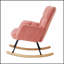 Élégant fauteuil oscillant capitonné en tissu avec structure en métal, parfait pour le confort et le style de tout salon-1307641248-1307641263