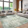Modern Abstract Non Slip Washable Area Rug(Green)