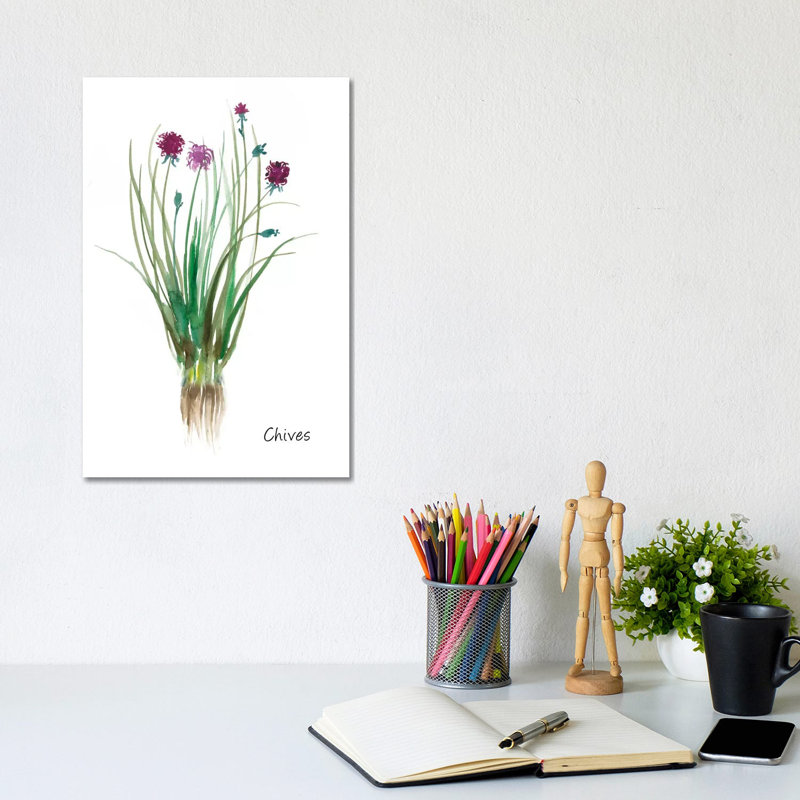 Chives 1 Piece Wrapped Canvas Painting, 20.32 cm H x 30.48 cm W x 1.91 cm D