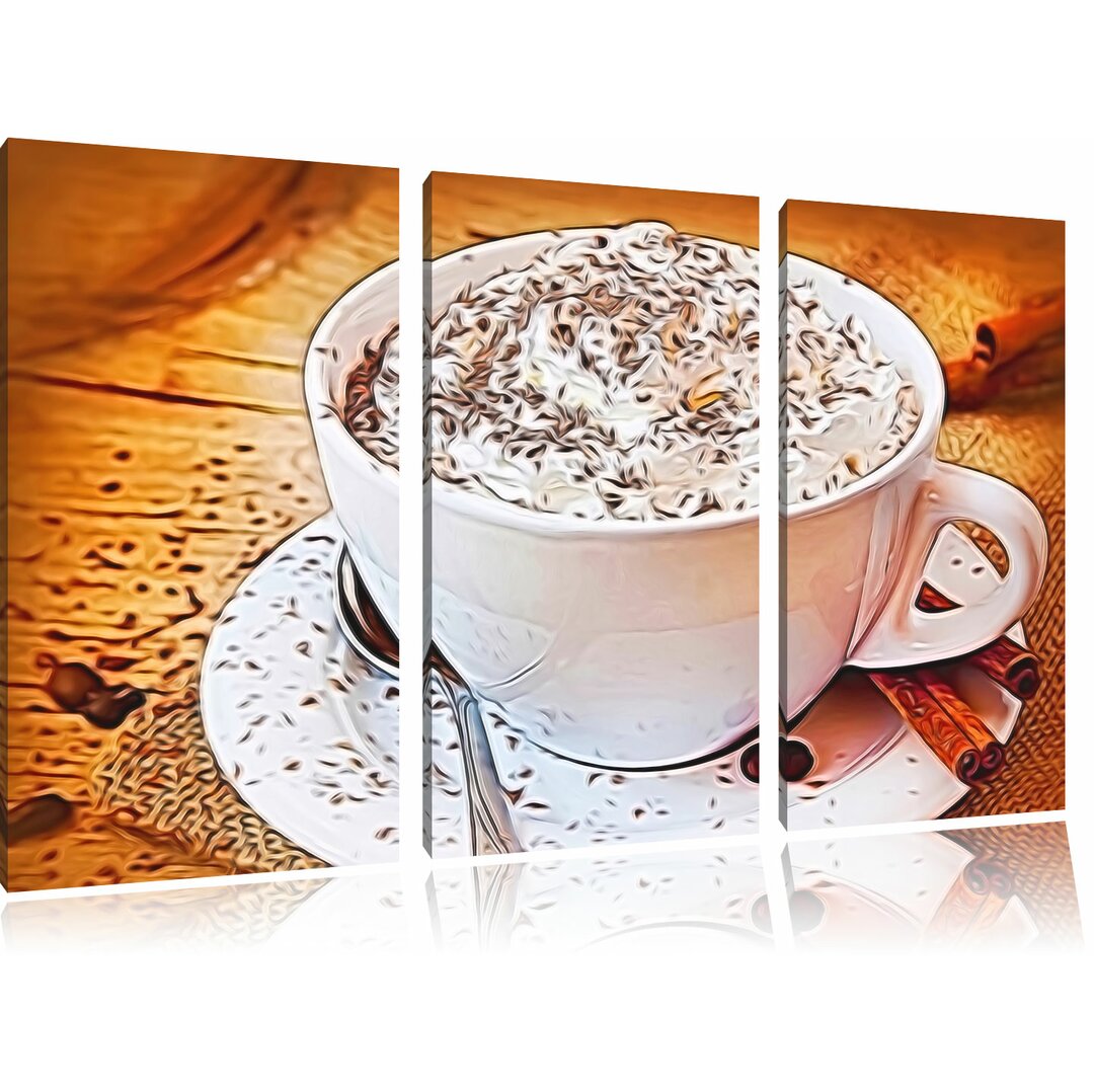 3-tlg. Leinwandbilder-Set „Kaffee", Grafikdruck