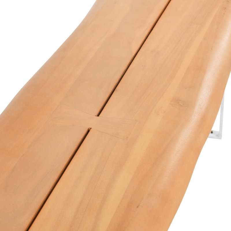 Live Edge Wood Bench with Metal Frame