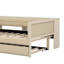 Lit plateforme tapissier pleine grandeur avec tablettes, bureau, lit gigogne et station de charge-205480899