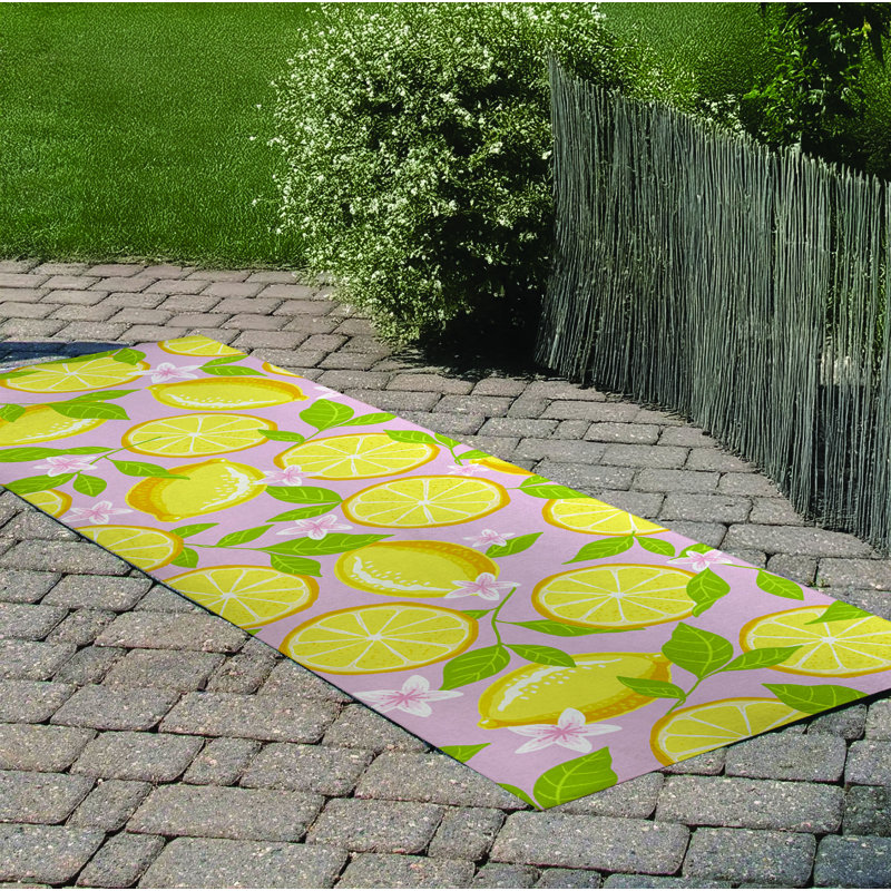 Tapis d'extérieur Lemons, Tapis de couloir 2 pi 6 po x 8 pi