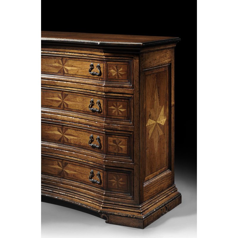 4 Drawer 55" W Solid Wood Dresser