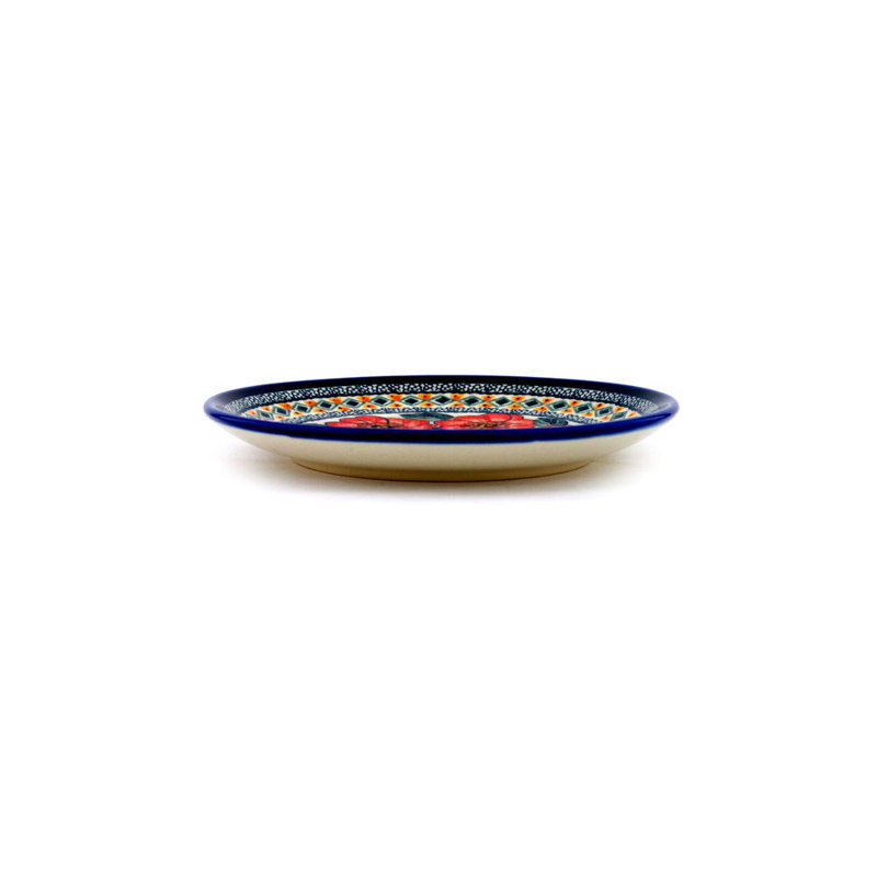 Peach Poppies Polish Pottery 7" Plate