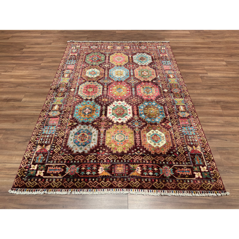 Tapis en laine et coton bourgogne Original