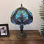 Lampe de table Nioclas Tiffany en verre coloré bleu vert avec ampoule à DEL incluse H 19 po x l 12 po x P 12 po-1783974030