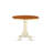 3 Piece Kitchen Counter Set for Small Spaces Contains a Round Dining Table with Pedestal and 2 Linen Fabric Dining Room Chairs, Mahogany-1460527784-1460527785-1460527786