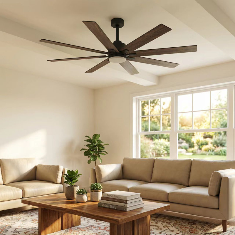 72.7'' 6-Speed Ceiling Fan With Adjustable LED Light Kit And Remote Control