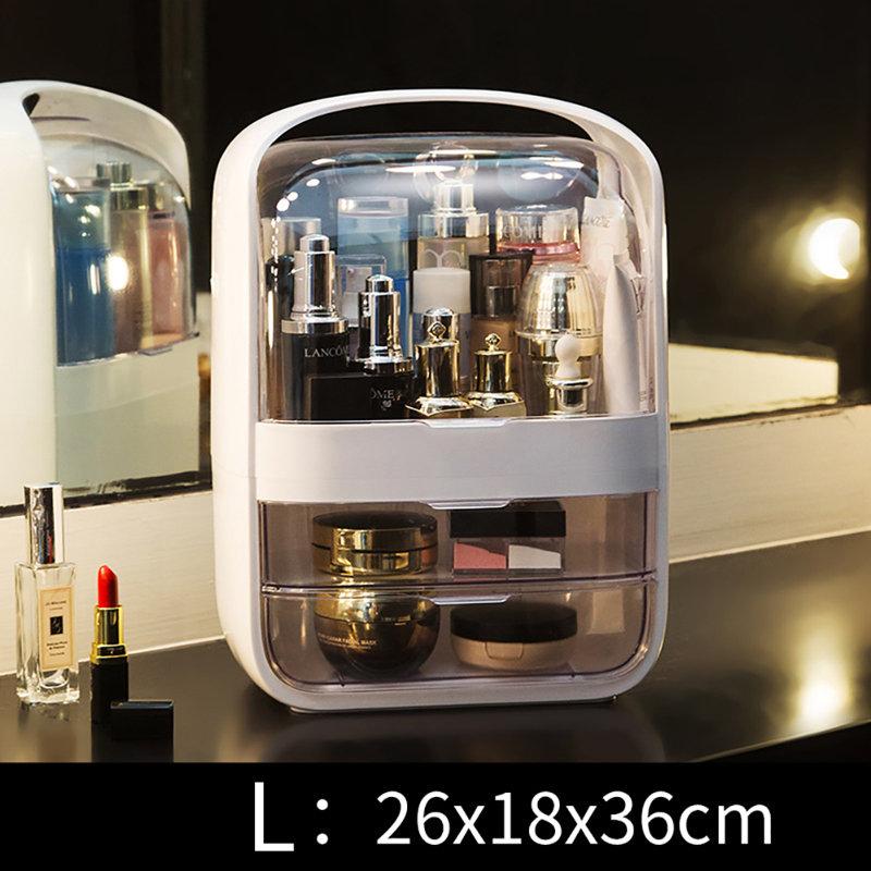 Baelyn Plastic Makeup Organiser, Crystal White