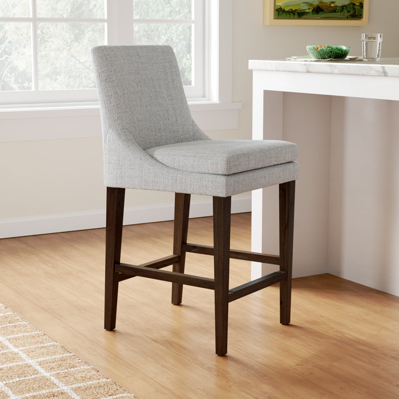 Niara Upholstered Counter & Bar Stool, Counter Stool (26” Seat Height), Gray Heathered