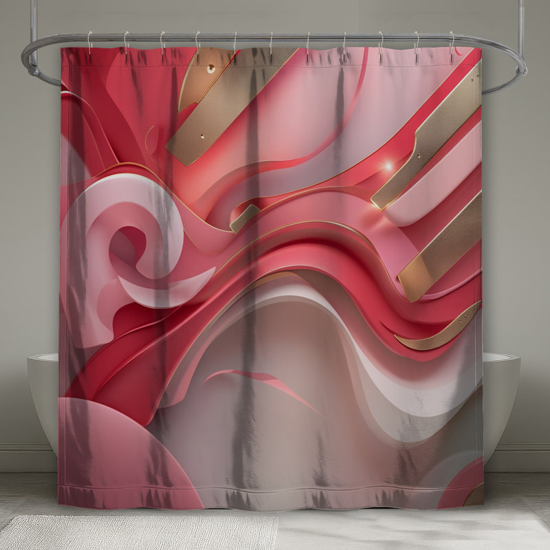 Rideaux de douche roses et roses, L 70 po x H 84 po
