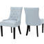 2 chaises de salle à manger rembourrées bleues, pi-619818762