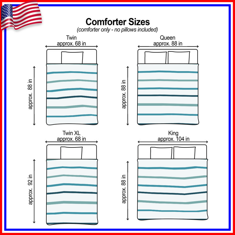 Blue White Stripes Comforter, Twin