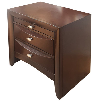 Rich Nightstand: Enhance Bedroom Ambiance Functional Nightstand With Two Spacious Drawers