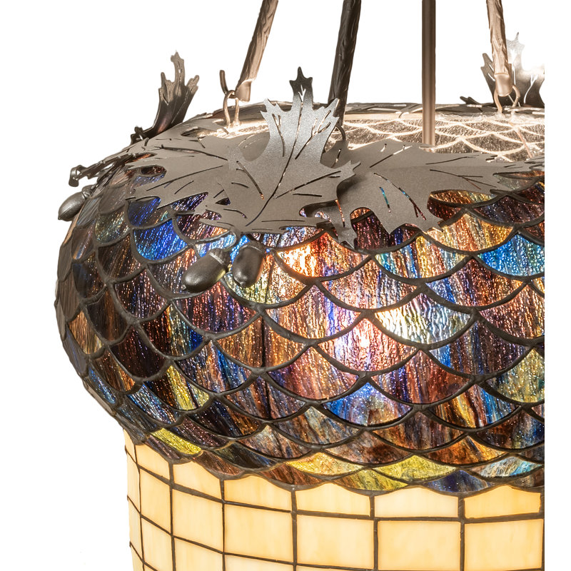 Silver Glass 3-Light Indoor/Outdoor Pendant
