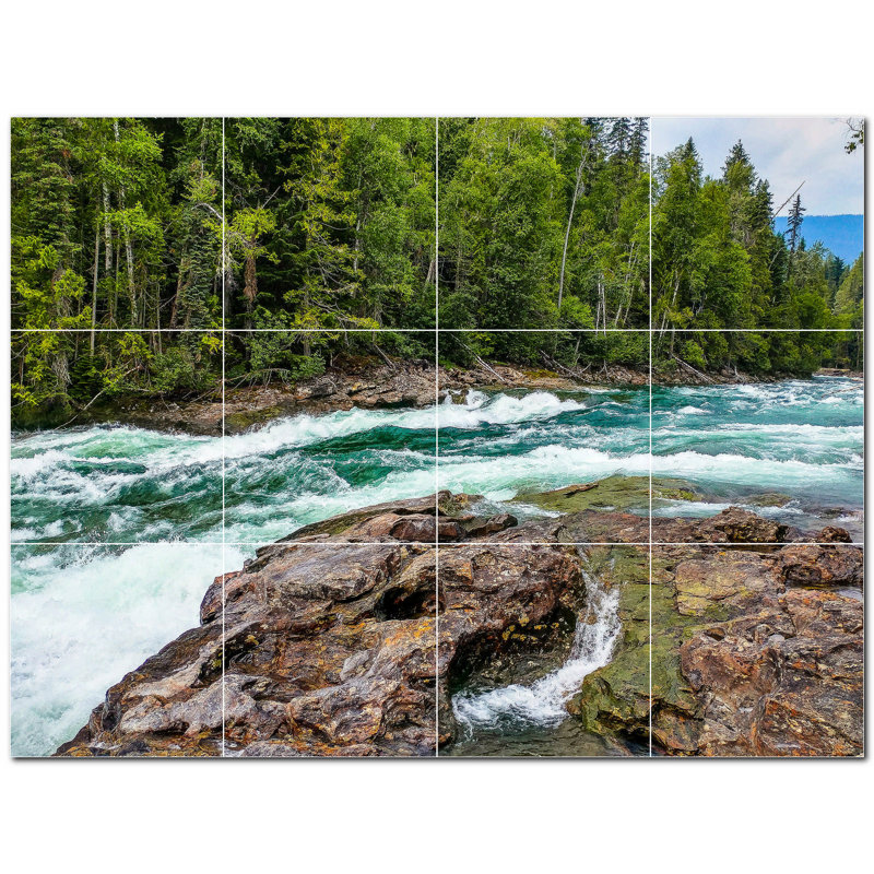 Murale décorative en céramique 4,25 po x 4,25 po
