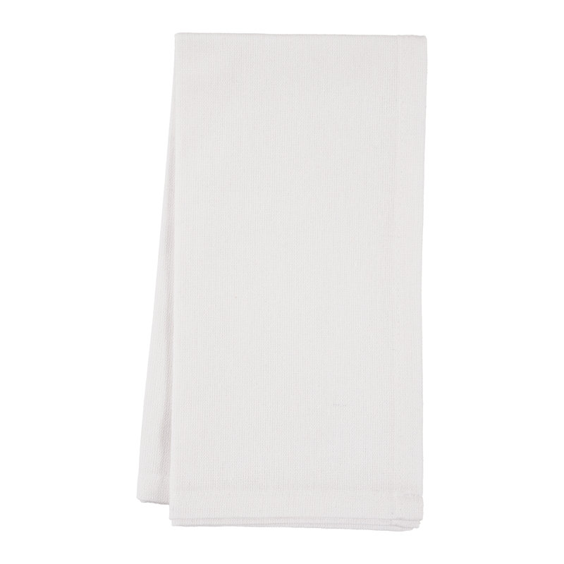 Ensemble de 8 serviettes de table Asberry Chambray, Blanc