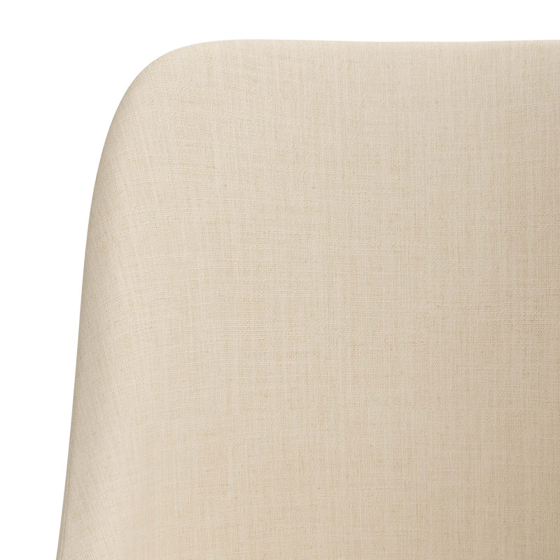 Chaise en bois massif Lozelle, Bois naturel, Lin classique