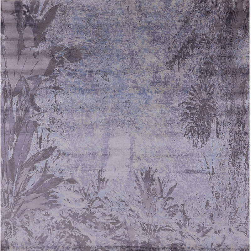 Tapis 100% Mid-Century moderne lavable à la machine 2069, Carré 8 pi
