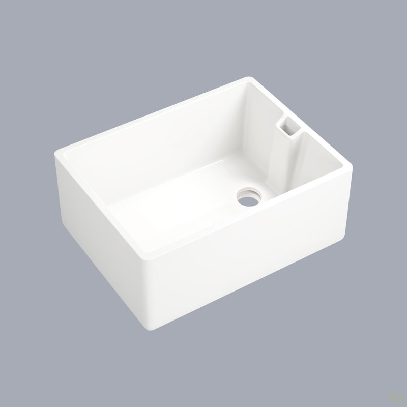 23.6" L X 18" W  Ceramic Single Bowl Kitchen Sink