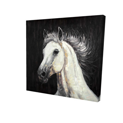 White Star Horse Canvas | Rustic Animal Art for Living Room