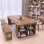 Bureau rectangulaire en bois massif brun clair-1179933557