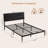 Vegan Leather Metal Platform Bed