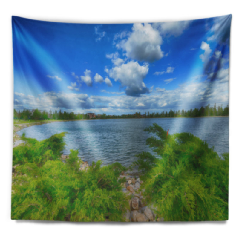Tapisserie paysage et eaux, H 50 po x l 60 po