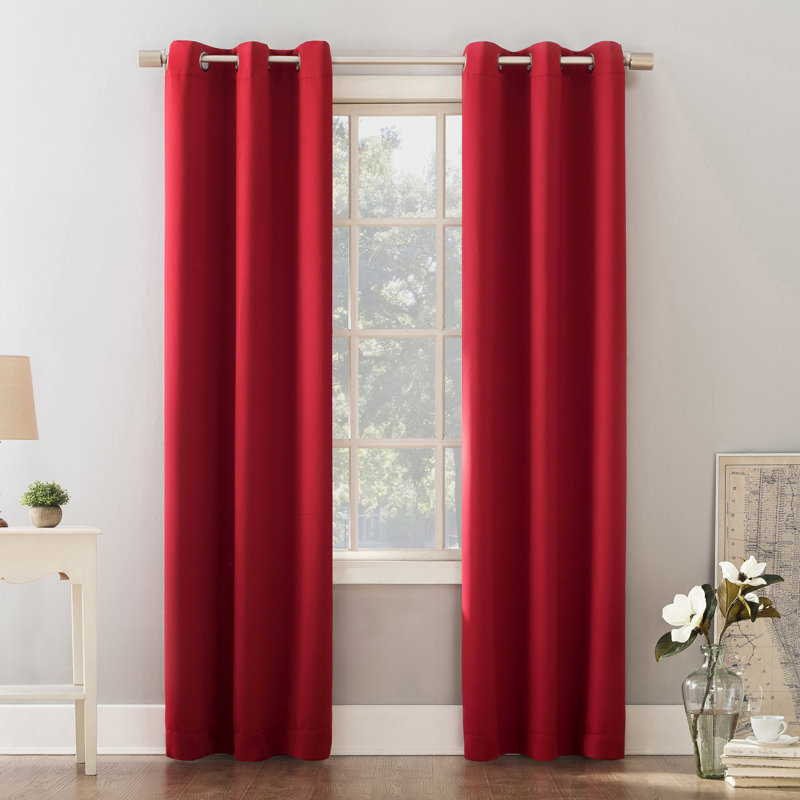 Panneau de rideau 100% occultant avec œillets Riley, L 40 po x L 63 po, Rouge