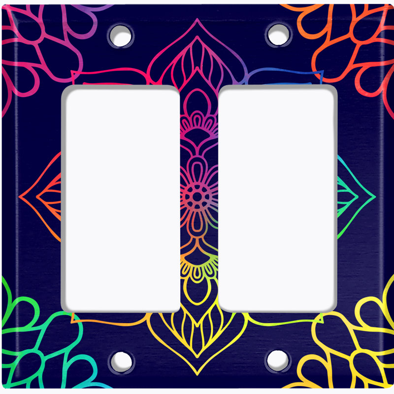 Patterned 2 - Gang Toggle Light Switch Standard Wall Plate
