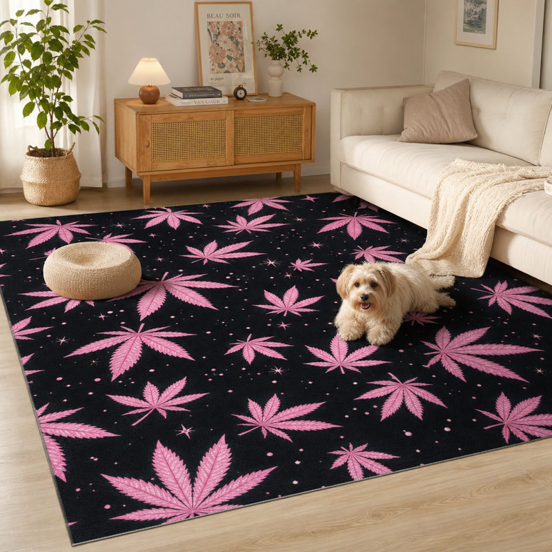 1Pcs Motif de feuilles de marihu, W55 * L78,7 po * 1 pièce