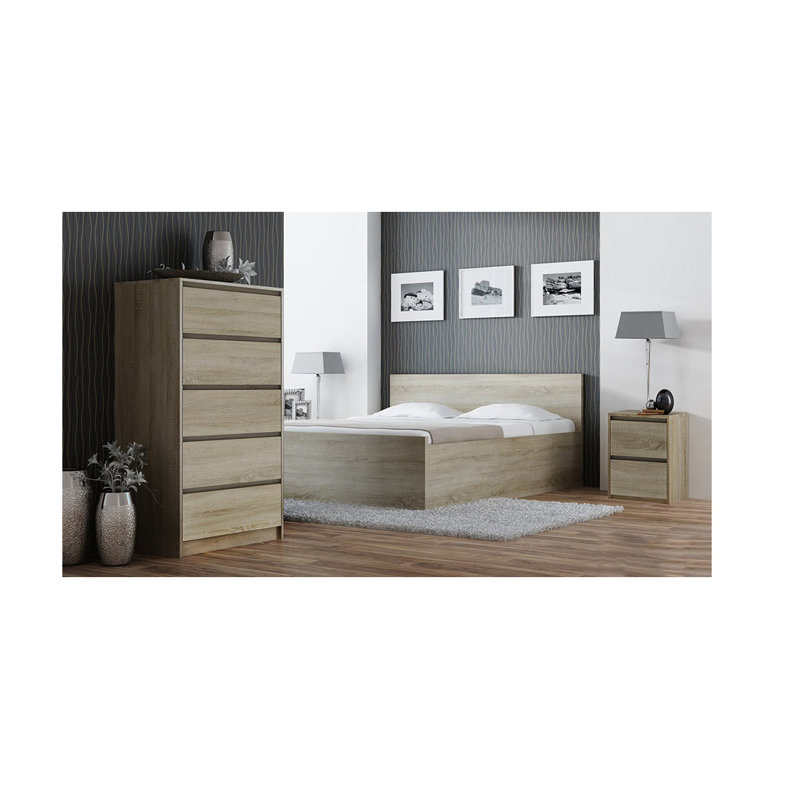 Aleana 40cm W Manufactured Wood Bedside Table, Sonoma