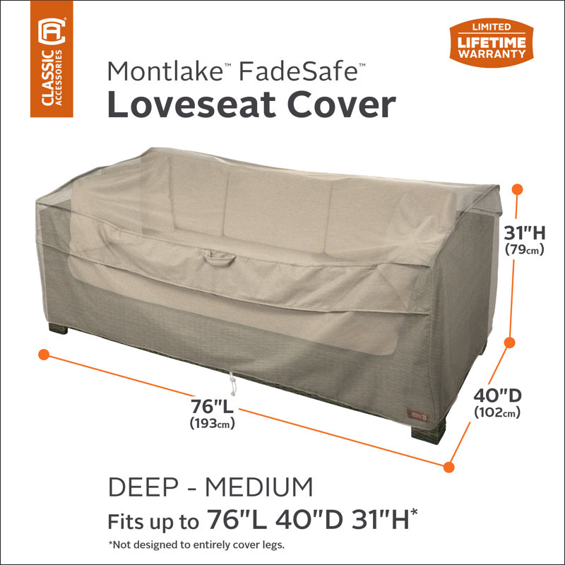 Searcy Outdoor Patio Sofa Cover, 34" H x 42" W x 78" D