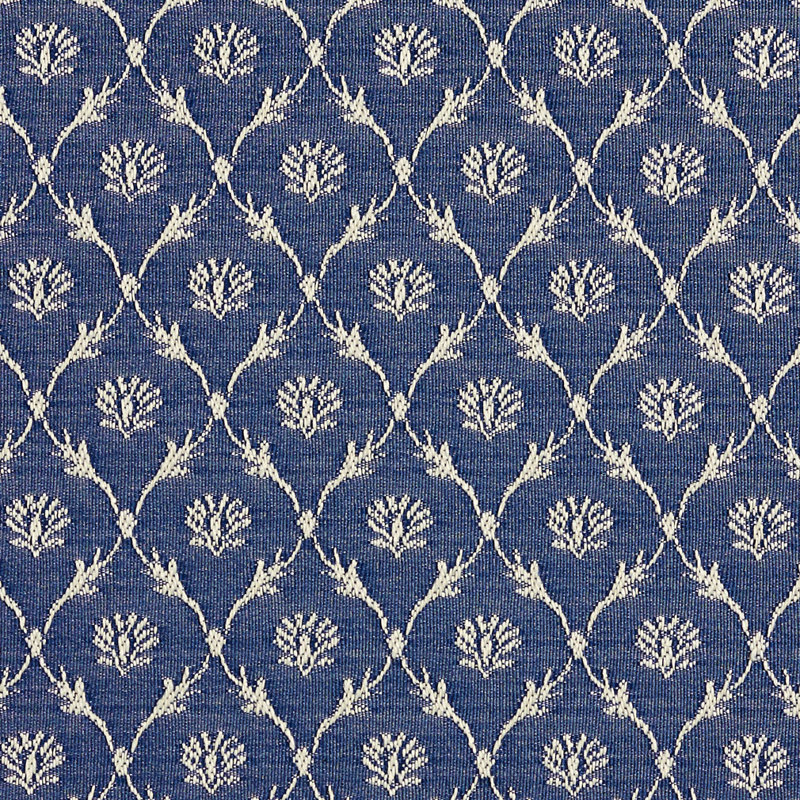 Tissu floral lustré, Bleu 3