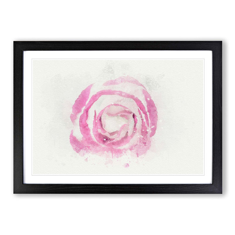 Pink Lisianthus Flower in Abstract - Framed Print, 40cm H x 60cm W x 2cm D, Black