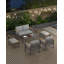 Ensemble de conversation moderne 2 pièces en aluminium pour patio, canapé 2 places + table basse - Structure résistante aux intempéries et à la rouille - Coussins épais lavables - Montage facile-1305736565