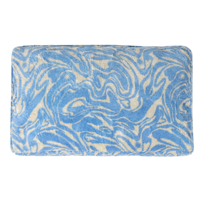 Lit pour animal de compagnie rectangulaire moelleux réversible avec housse lavable, Limonade bleue torsadée