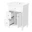 Meuble-lavabo moderne blanc avec lavabo, bois massif et bois aggloméré, rangement peu encombrant