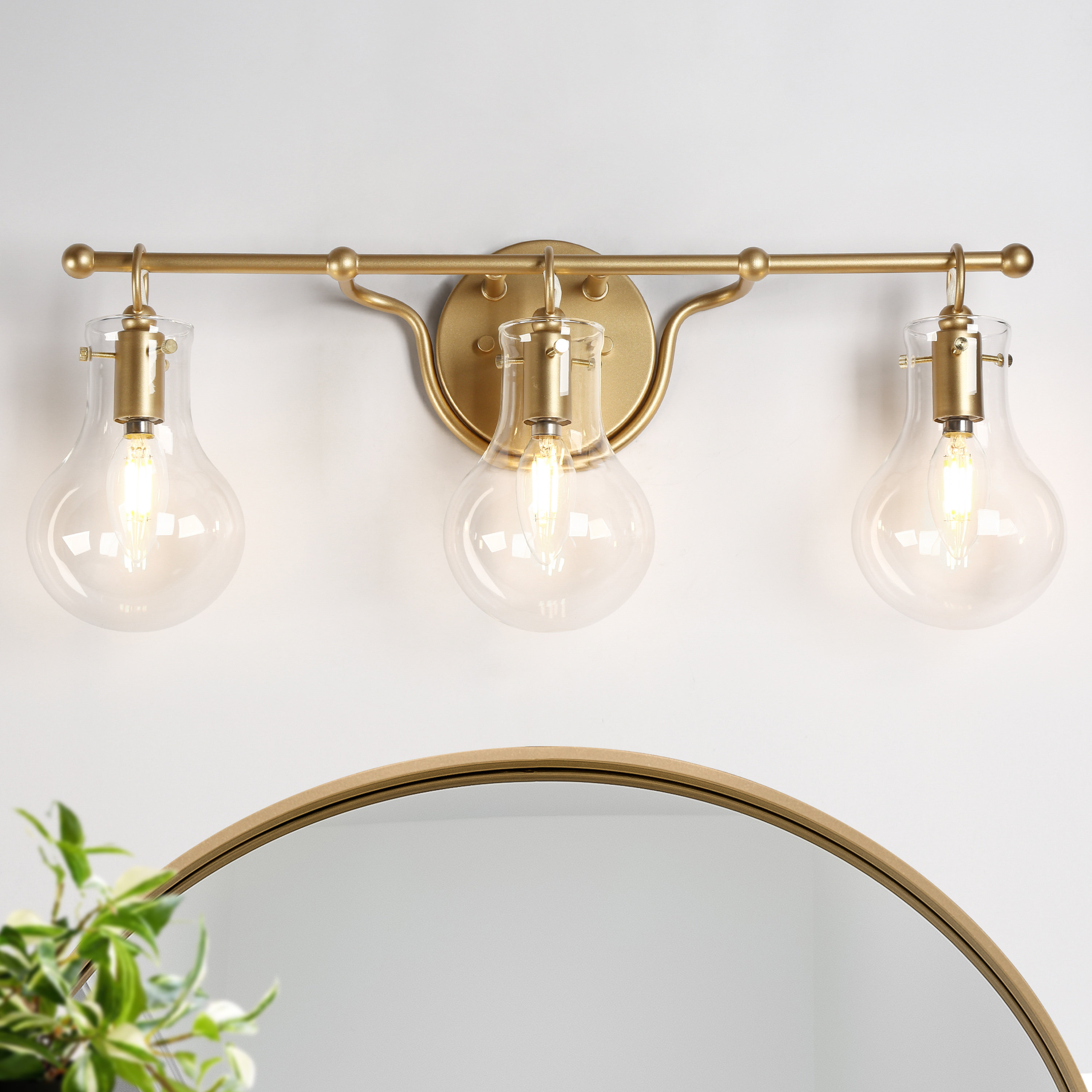 Sand & Stable Cassie Dimmable Gold Vanity Light