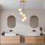 Lustre réglable Elegant - structure en métal doré, 15 x 15 x 45,3 pouces | Hauteur: 15,7 - 45,3 pouces | 5 x douilles E14 (40 W maximum) | Éclairage élégant pour la salle à manger, le salon et le vestibule, design moderne, ampoule non incluse-222409773